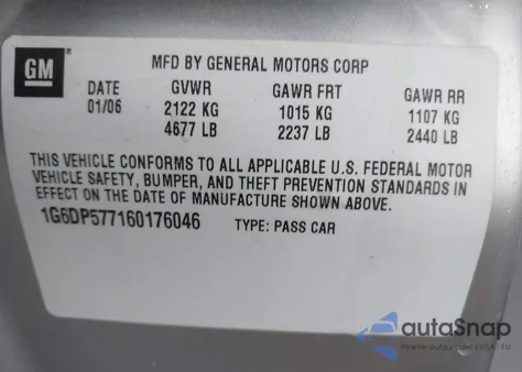 2006 Cadillac Cts Standard z USA, uszkodzony, nr VIN 1G6DP577160176046